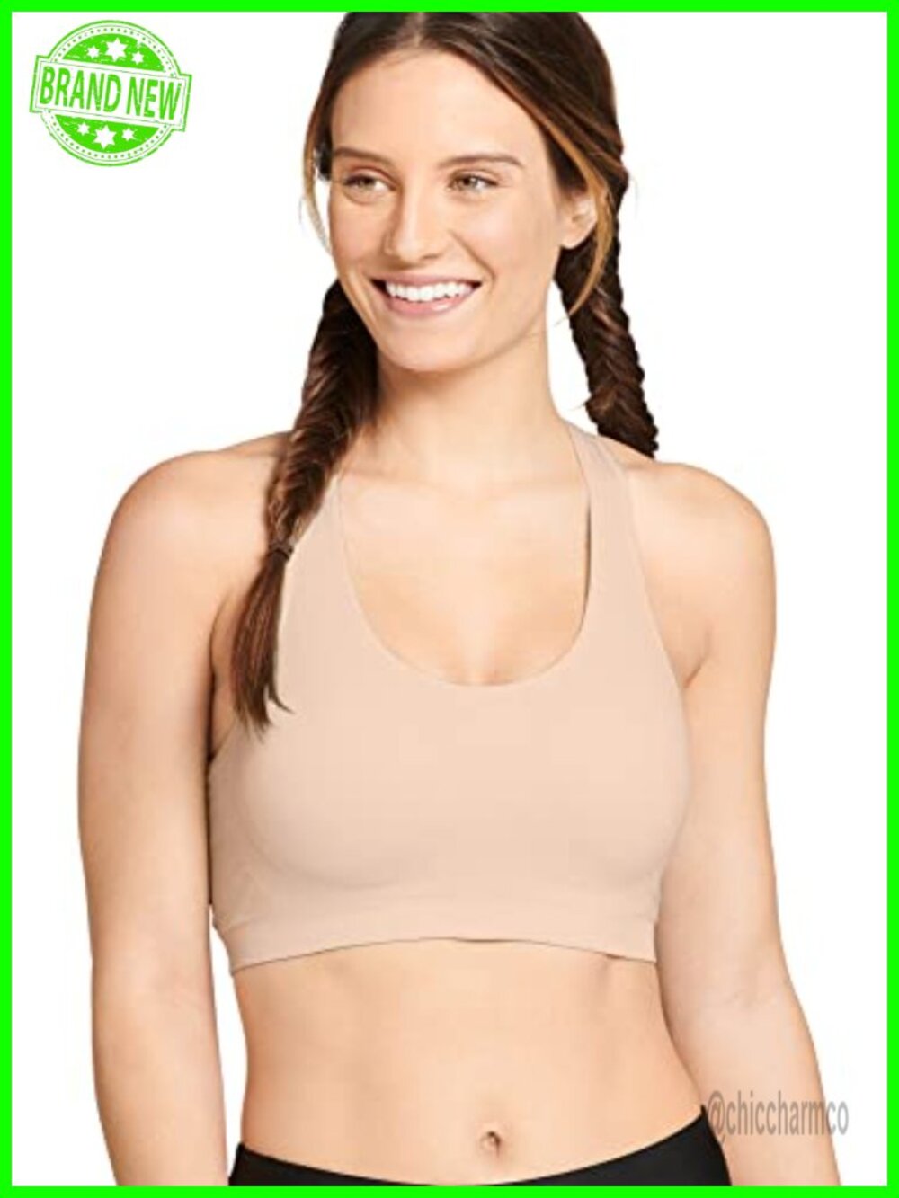 Seamfree Racerback Sports Bra Medium Impact Wire Free Nylon Spandex
